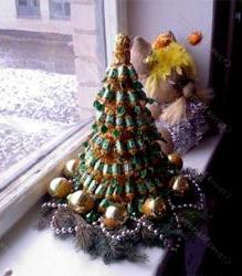 Christmas tree of sweets and champagne: we make an original decoration
