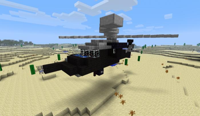 Details on how to build a helicopter in the Meincraft
