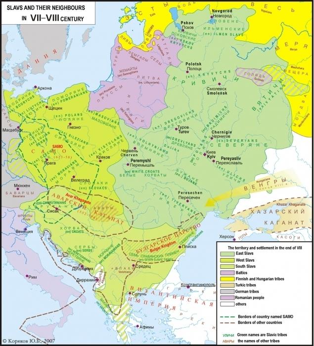 Settlement of the Slavs across Europe in the early medieval period