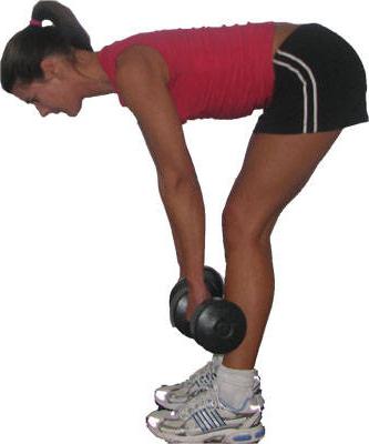 A useful exercise for back with dumbbells